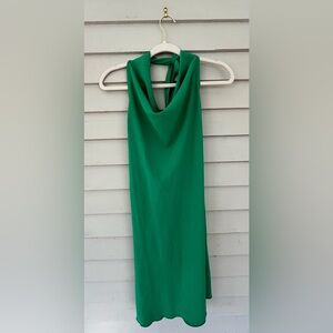 See You Monday - Emerald green short cowl-neck dress